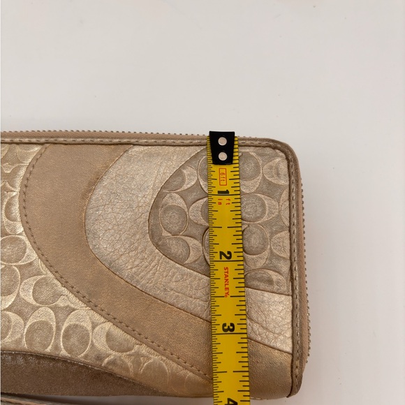 Coach Gold and Brown Wristlet Clutch - Picture 12 of 13